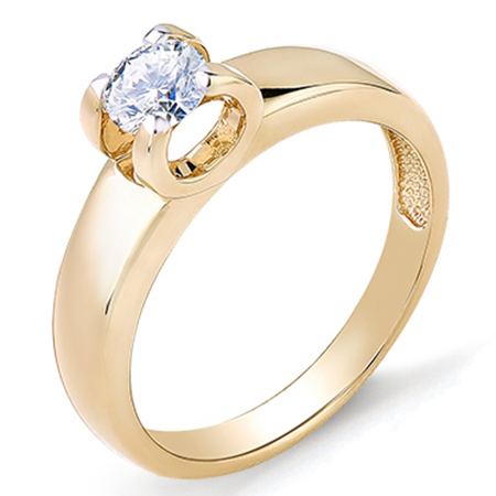 Кольцо, золото, бриллиант, красный, 1-106-981